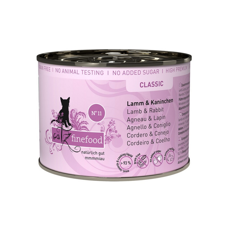Catz Finefood Classic N.11 Jagnięcina i Królik puszka 200g - All4Animals