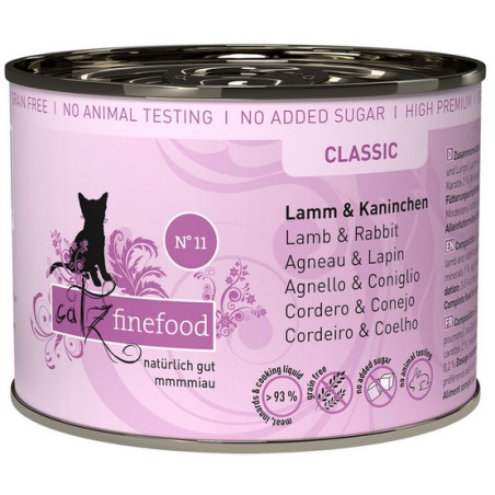 Catz Finefood Classic N.11 Jagnięcina i Królik puszka 200g - All4Animals