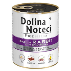 Dolina Noteci Premium Pies Królik i żurawina puszka 800g - All4Animals