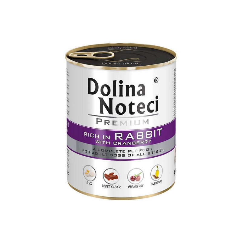 Dolina Noteci Premium Pies Królik i żurawina puszka 800g - All4Animals