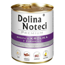 Dolina Noteci Premium Pies Królik i żurawina puszka 800g - All4Animals