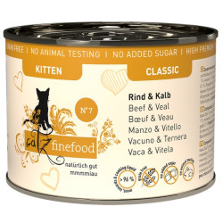Catz Finefood Classic Kitten N.07 Wołowina i cielęcina puszka 200g - All4Animals
