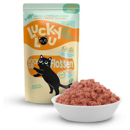 Lucky Lou Lifestage Adult Drób i pstrąg saszetka 125g - All4Animals
