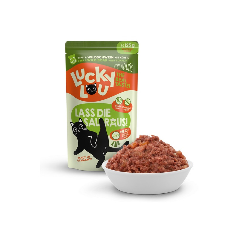 Lucky Lou Lifestage Adult Wołowina i dzik saszetka 125g - All4Animals