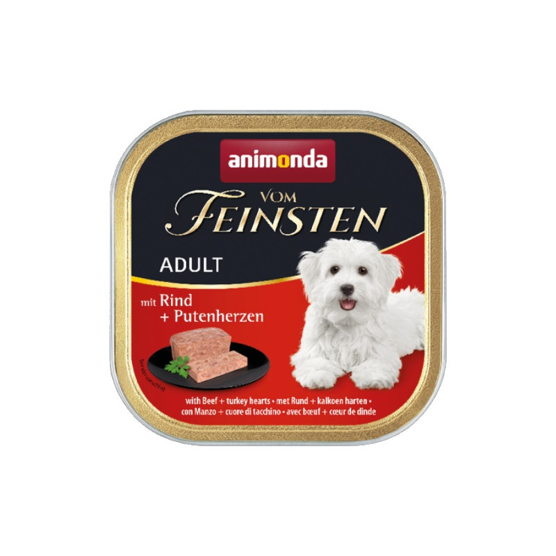 Animonda vom Feinsten Dog Wołowina i Serca Indyka 150g - All4Animals