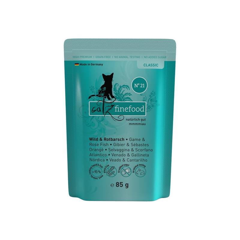 Catz Finefood Classic N.21 Dziczyzna i Karmazyn saszetka 85g - All4Animals