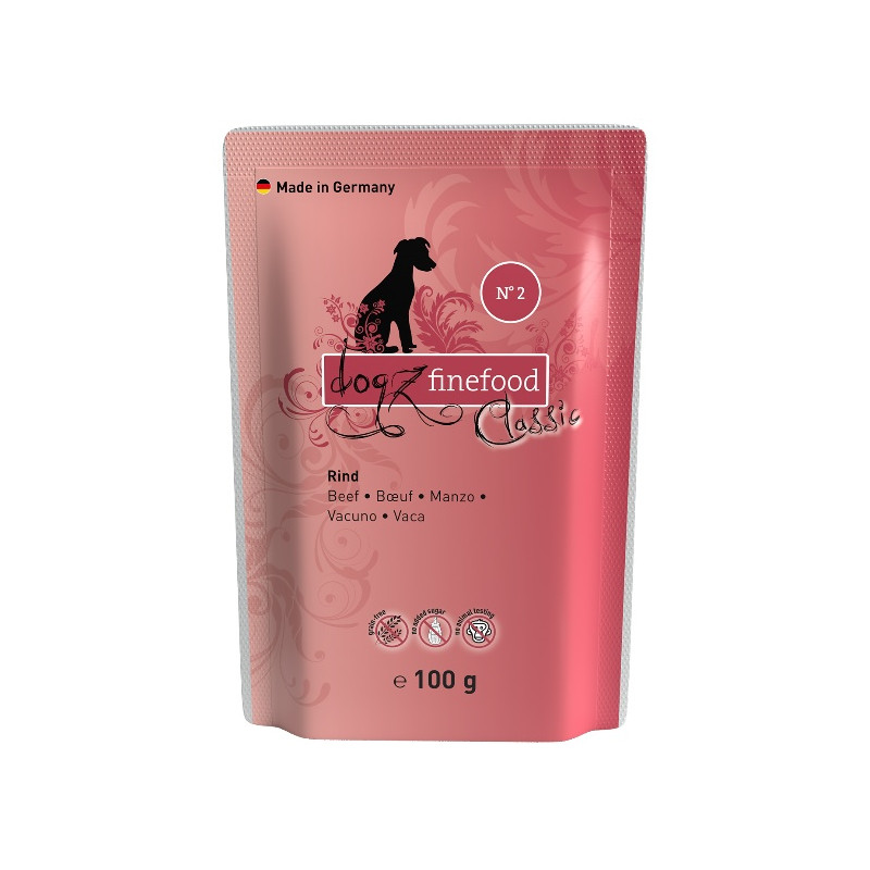 Dogz Finefood Classic N.02 Wołowina saszetka 100g - All4Animals