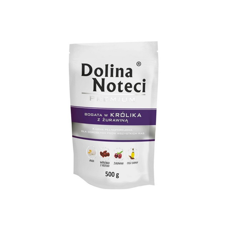 Dolina Noteci Premium Pies Królik i żurawina saszetka 500g - All4Animals