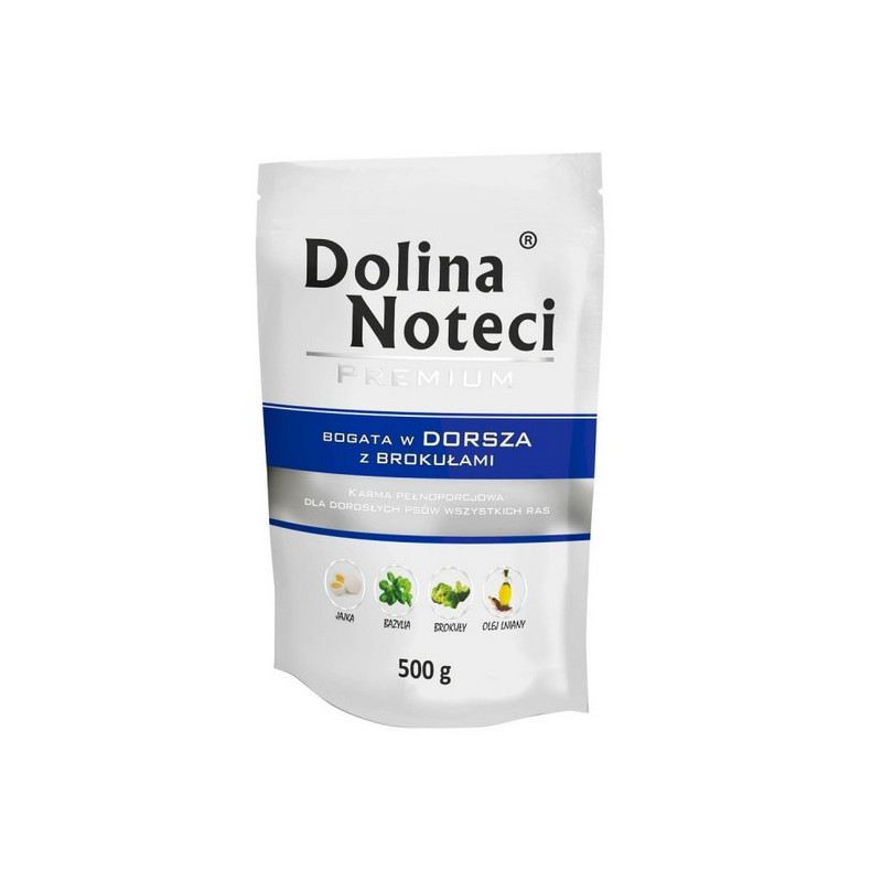 Dolina Noteci Premium Pies Dorsz z brokułami saszetka 500g - All4Animals
