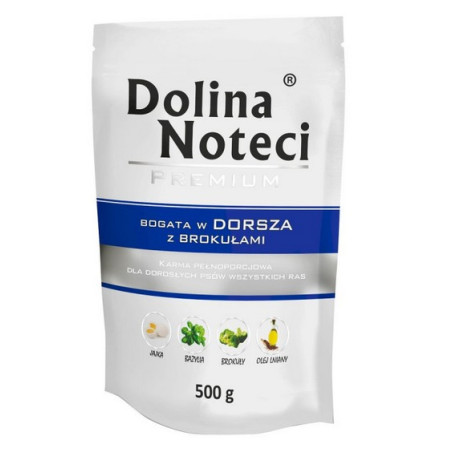 Dolina Noteci Premium Pies Dorsz z brokułami saszetka 500g - All4Animals