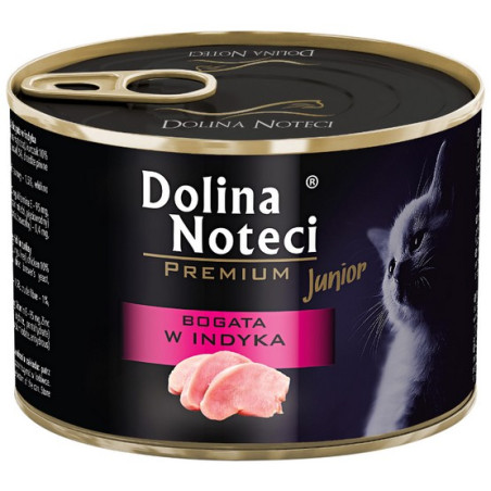 Dolina Noteci Premium Kot Junior Bogata w indyka puszka 185g - All4Animals