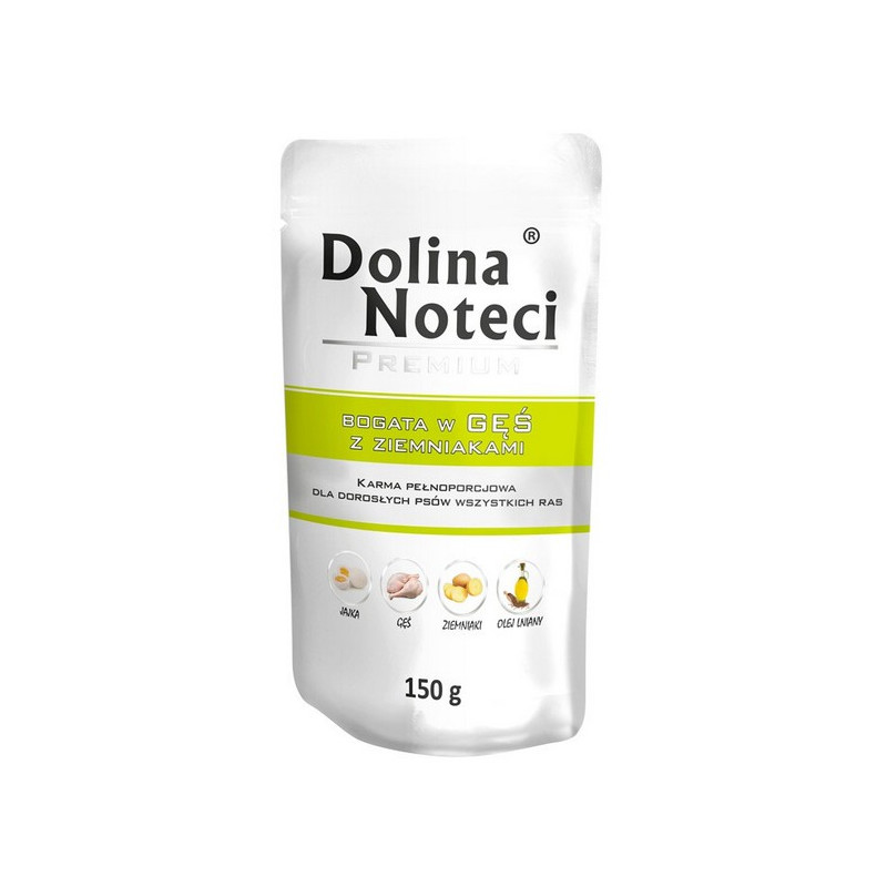 Dolina Noteci Premium Pies Gęś i ziemniaki saszetka 150g - All4Animals