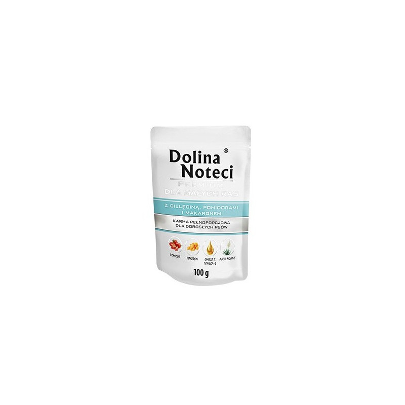 Dolina Noteci Premium Pies Cielęcina, pomidory i makaron saszetka 100g - All4Animals