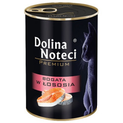 Dolina Noteci Premium Kot Bogata w łososia puszka 400g - All4Animals