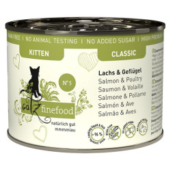 Catz Finefood Classic Kitten N.05 Łosoś i drób puszka 200g - All4Animals