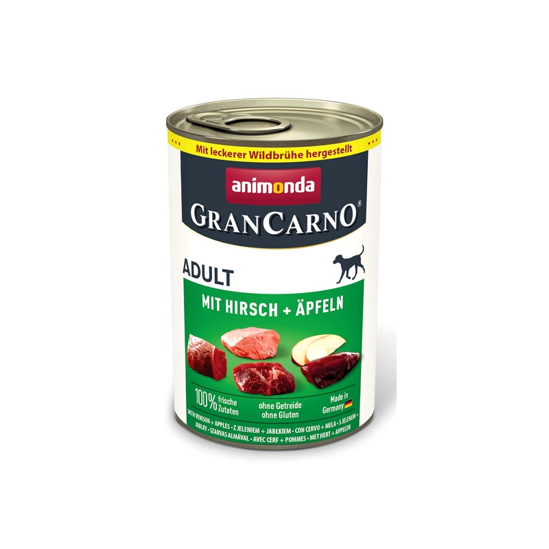 Animonda GranCarno Original Adult Rind Hirsch Apfel Wołowina, Jeleń + Jabłko puszka 400g - All4Animals