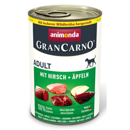 Animonda GranCarno Original Adult Rind Hirsch Apfel Wołowina, Jeleń + Jabłko puszka 400g - All4Animals