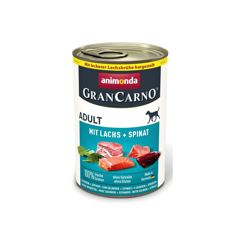 Animonda GranCarno Original Adult Lachs Spinat Łosoś + Szpinak puszka 400g - All4Animals