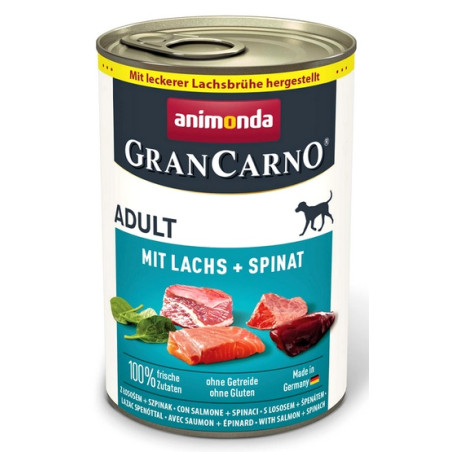 Animonda GranCarno Original Adult Lachs Spinat Łosoś + Szpinak puszka 400g - All4Animals