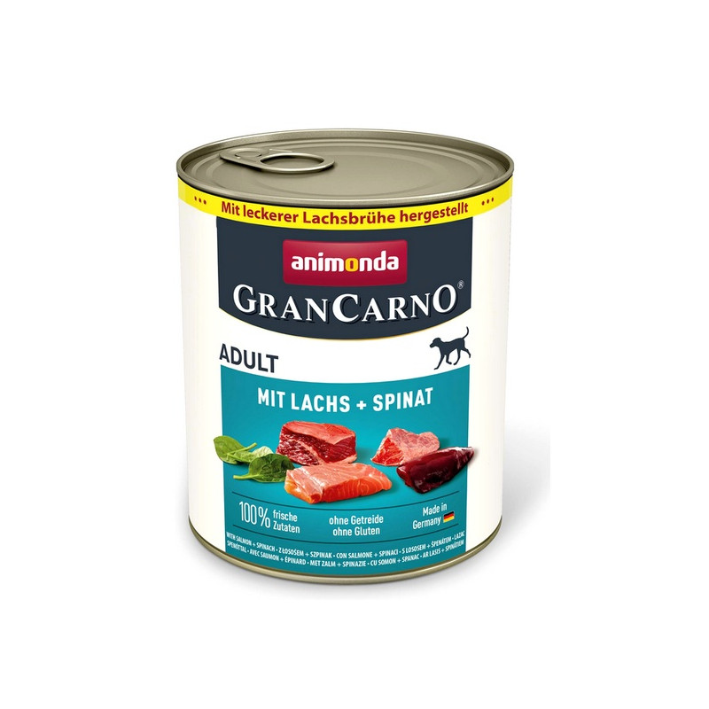 Animonda GranCarno Original Adult Lachs Spinat Łosoś + Szpinak puszka 800g - All4Animals