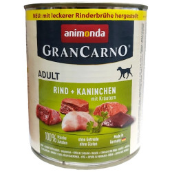 Animonda GranCarno Original Adult Rind Kaninchen Krautern Wołowina + Królik z Ziołami puszka 800g - All4Animals
