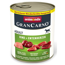 Animonda GranCarno Original Adult Rind Entenherzen Wołowina + Serca kacze puszka 800g - All4Animals