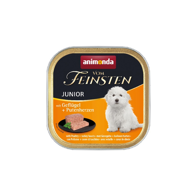 Animonda vom Feinsten Dog Junior Drób i Serca Indyka 150g - All4Animals