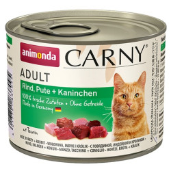 Animonda Carny Adult Wołowina, Indyk + Królik puszka 200g - All4Animals