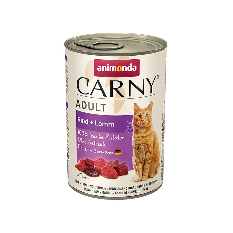 Animonda Carny Adult Wołowina + Jagnięcina puszka 400g - All4Animals