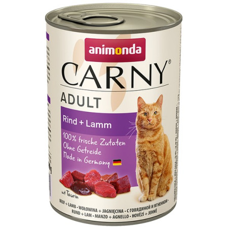 Animonda Carny Adult Wołowina + Jagnięcina puszka 400g - All4Animals