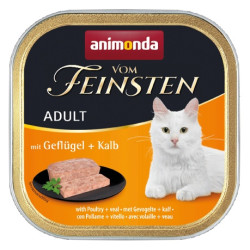 Animonda vom Feinsten Cat Adult z Drobiem i Cielęciną tacka 100g - All4Animals
