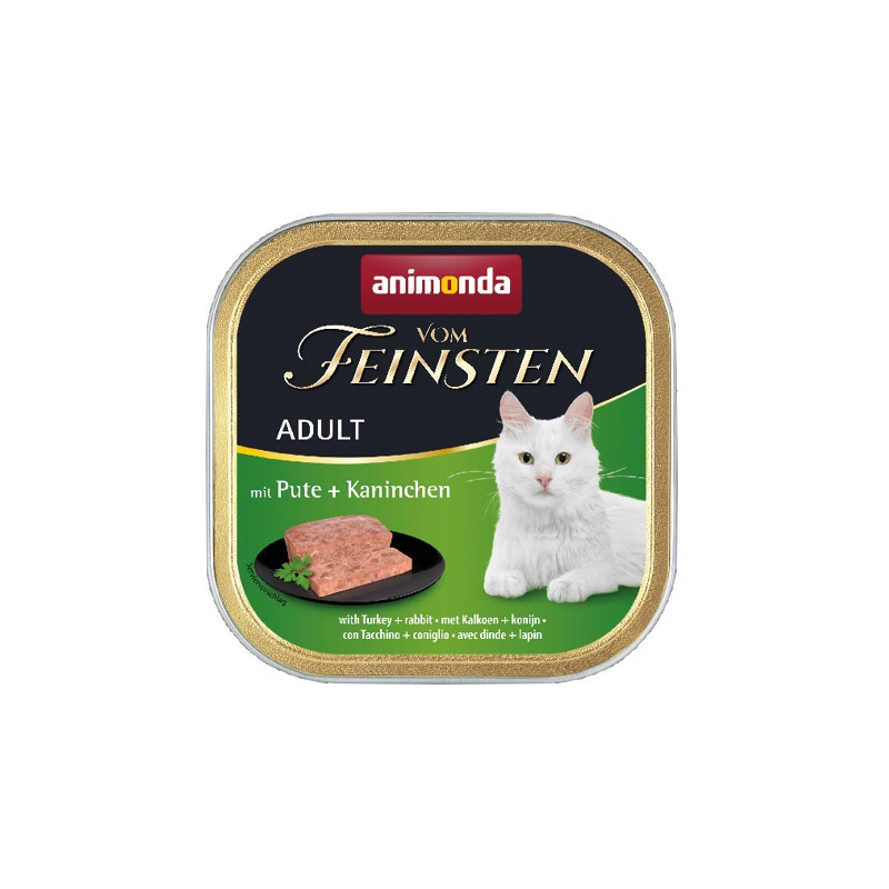 Animonda vom Feinsten Cat Adult z Indykiem i Królikiem tacka 100g - All4Animals
