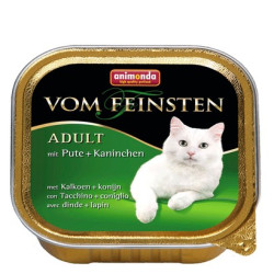 Animonda vom Feinsten Cat Adult z Indykiem i Królikiem tacka 100g - All4Animals