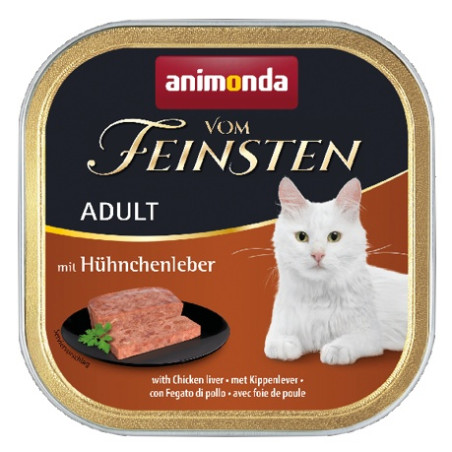 Animonda vom Feinsten Cat Adult z Wątróbką Kurczaka tacka 100g - All4Animals