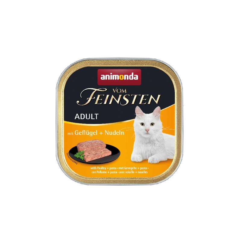 Animonda vom Feinsten Cat Adult z Drobiem i Makaronem tacka 100g - All4Animals