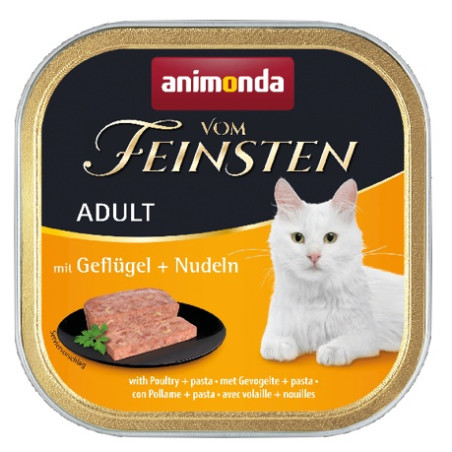 Animonda vom Feinsten Cat Adult z Drobiem i Makaronem tacka 100g - All4Animals