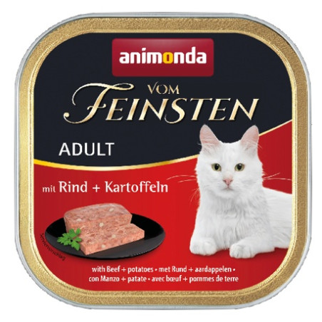 Animonda vom Feinsten Cat Adult z Wołowiną i Ziemniakami tacka 100g - All4Animals