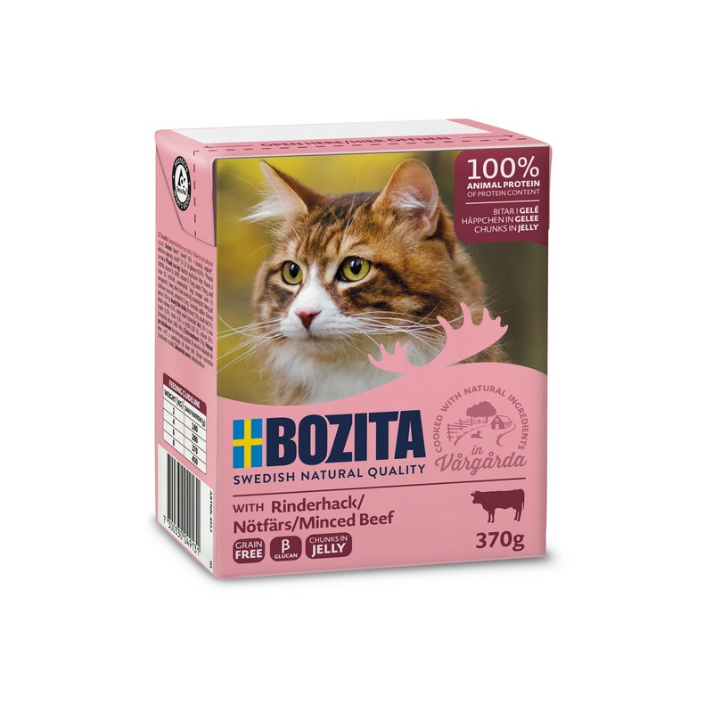 Bozita z Wołowiną kawałki w galaretce kartonik 370g - All4Animals