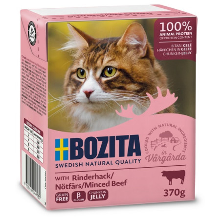 Bozita z Wołowiną kawałki w galaretce kartonik 370g - All4Animals