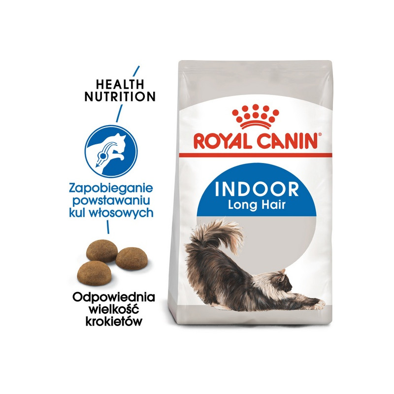 Royal Canin Indoor Long Hair karma sucha dla kotów dorosłych, długowłose, przebywających wyłącznie w domu 400g - All4Animals