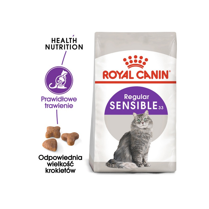 Royal Canin Sensible karma sucha dla kotów dorosłych, o wrażliwym przewodzie pokarmowym 2kg - All4Animals