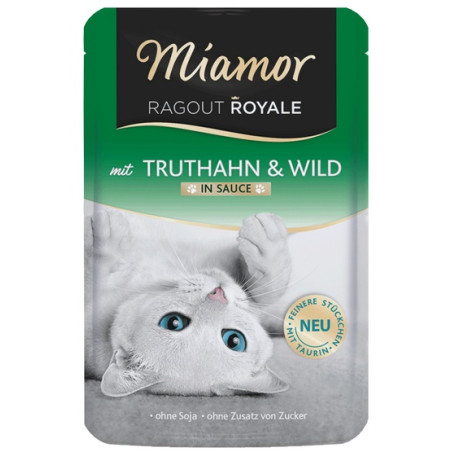 Miamor Ragout Royale z Indykiem i Dziczyzną w sosie saszetka 100g - All4Animals