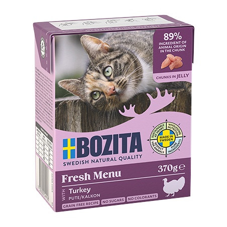 Bozita z Indykiem kawałki w galaretce kartonik 370g - All4Animals