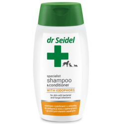 Dr Seidel Szampon dla psów Jodoforowy z Odżywką (również dla kotów i fretek) 220ml - All4Animals