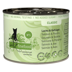 Catz Finefood Classic N.05 Łosoś i drób puszka 200g - All4Animals