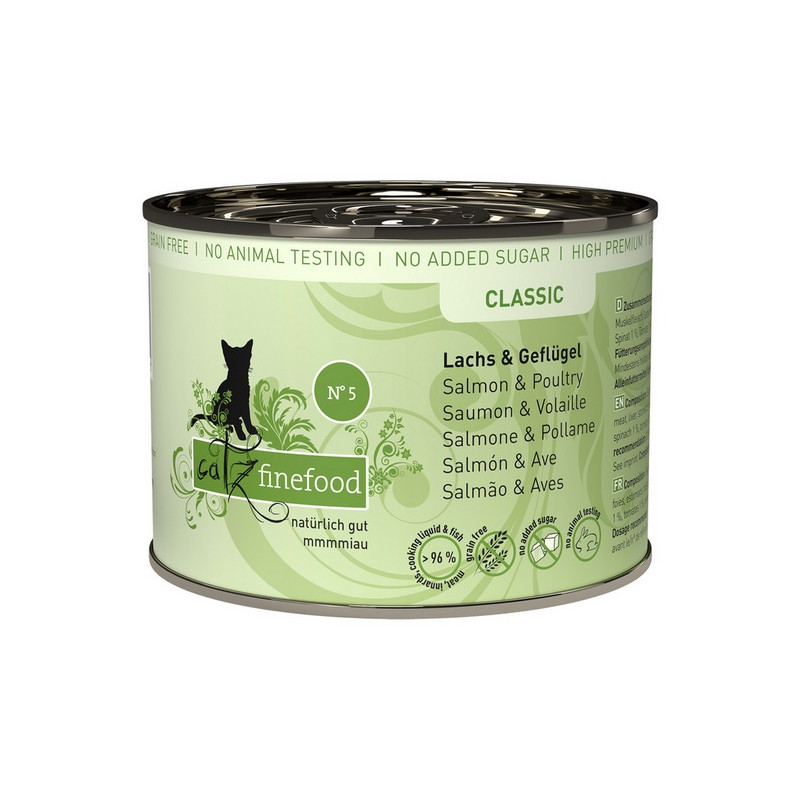 Catz Finefood Classic N.05 Łosoś i drób puszka 200g - All4Animals