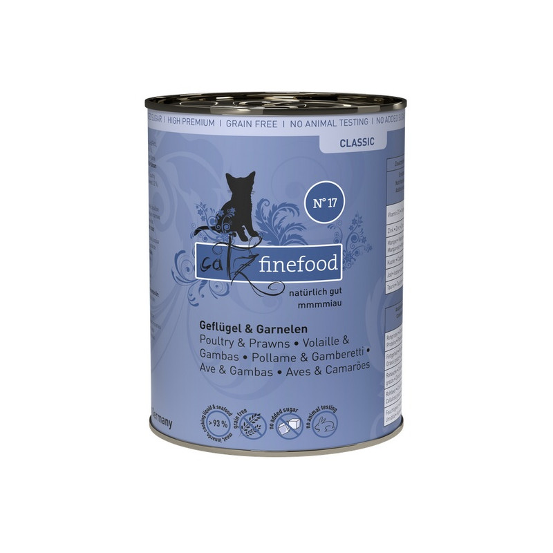 Catz Finefood Classic N.17 Drób i Krewetki puszka 400g - All4Animals
