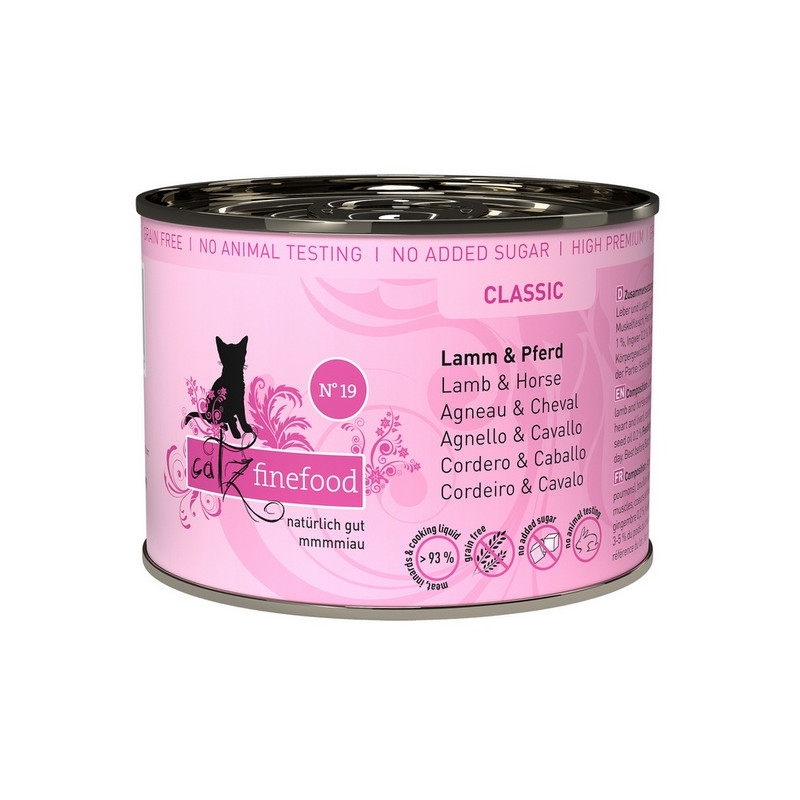 Catz Finefood Classic N.19 Jagnięcina i Konina puszka 200g - All4Animals
