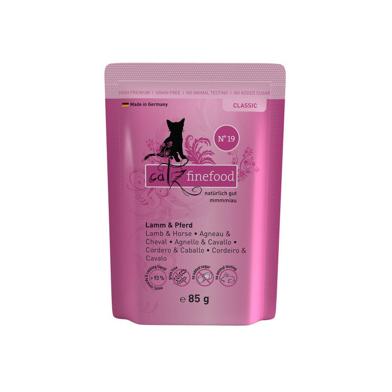 Catz Finefood Classic N.19 Jagnięcina i Konina saszetka 85g - All4Animals