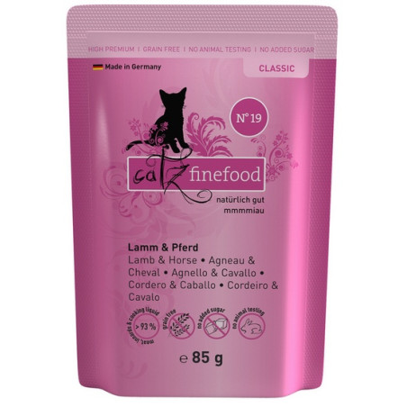 Catz Finefood Classic N.19 Jagnięcina i Konina saszetka 85g - All4Animals